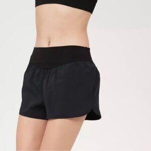 aerie • offline black nylon running shorts | M